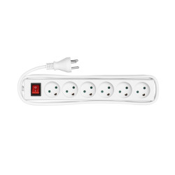 Power strip 6 outlets 5m White