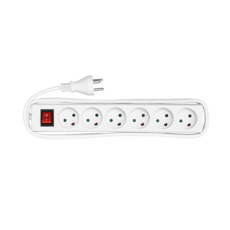 Power strip 6 outlets 5m White