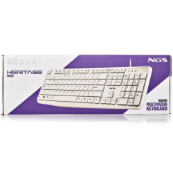 Teclado NGS Heritage HERITAGESPANISH/ Blanco | APLIUM