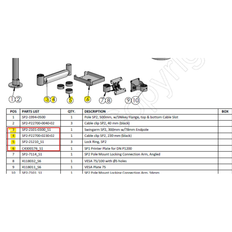 KIT: Swingarm AP2,Cable Clip
