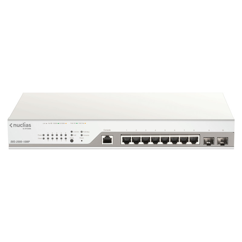 10-Port Gigabit PoE+Nuclias Smart Manag