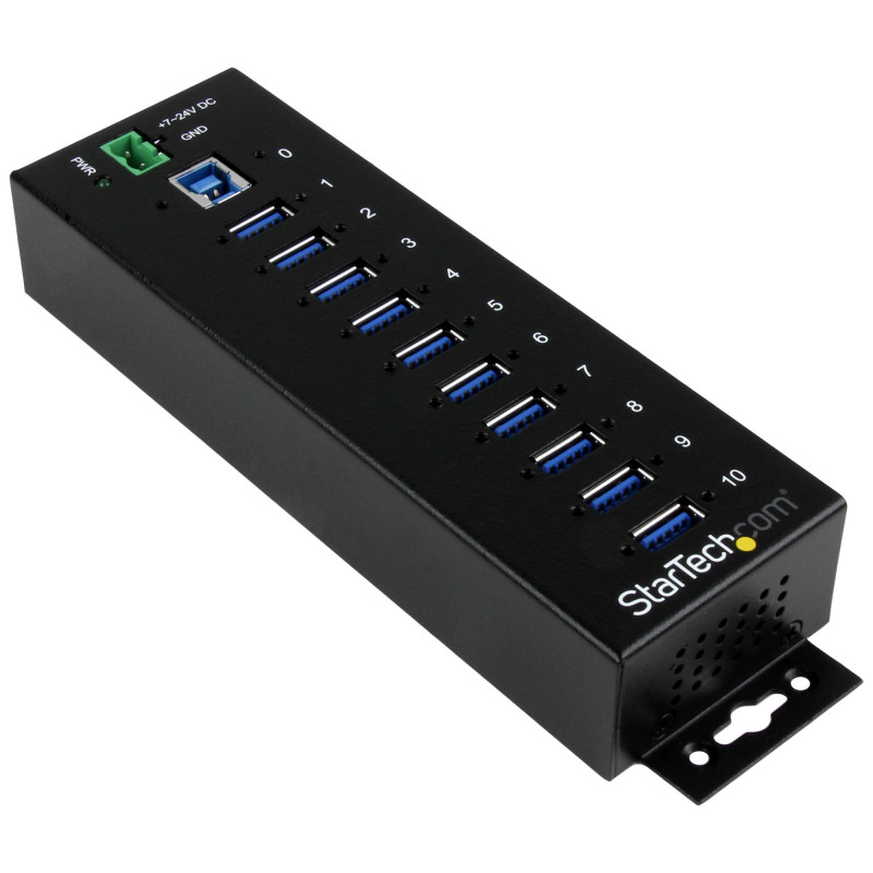 10 Port Industrial USB 3.0 Hub - Metal