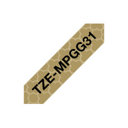Tape/TZEMPGG31 12MM BLACK ON GOLD GEO