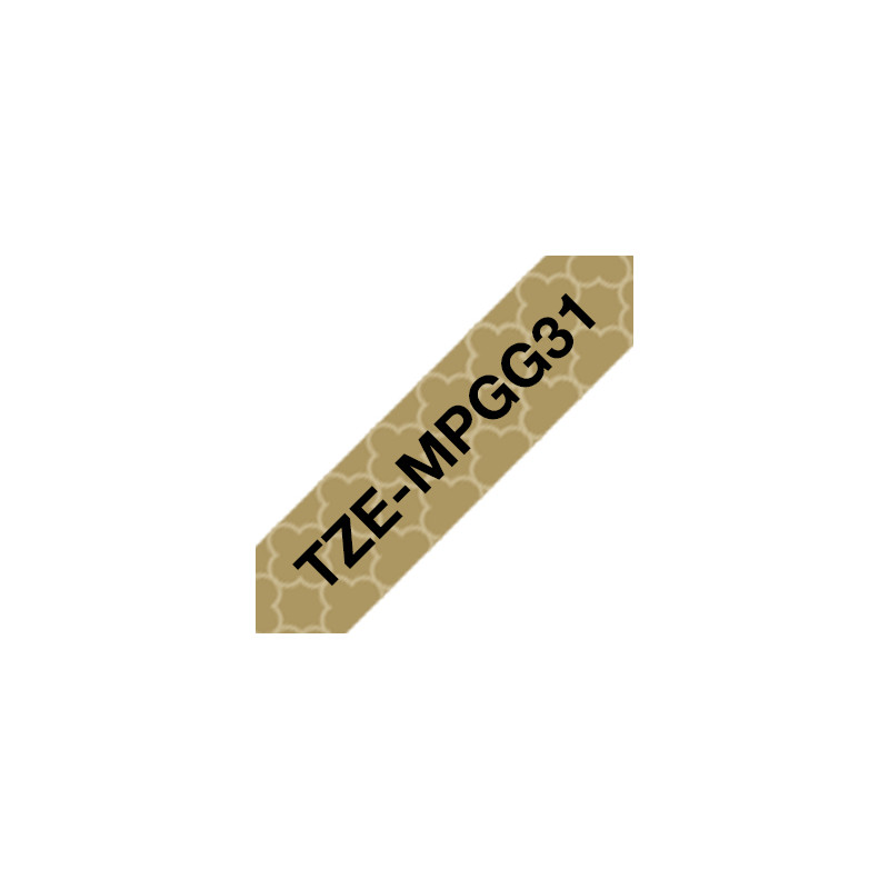 Tape/TZEMPGG31 12MM BLACK ON GOLD GEO