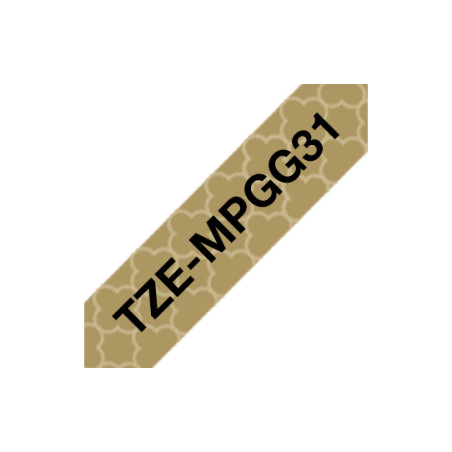 Tape/TZEMPGG31 12MM BLACK ON GOLD GEO