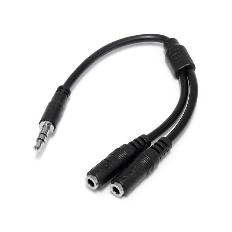 Slim Stereo Y Cable 3.5 to 2x 3.5mm