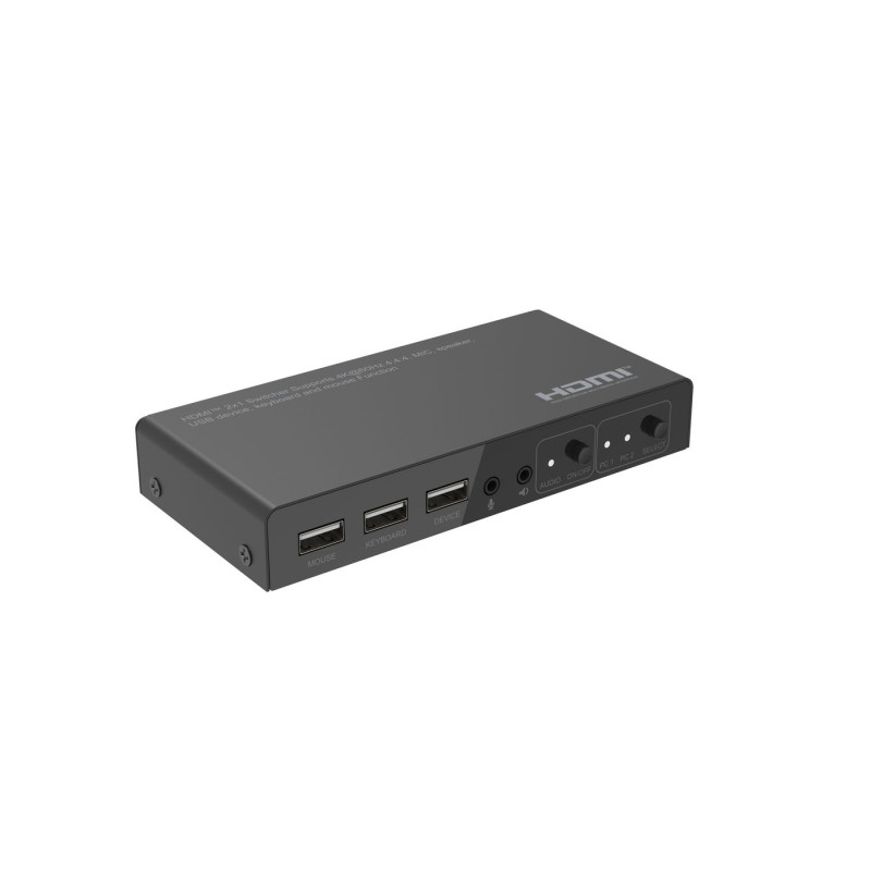 4K@60Hz HDMI KVM switch, 2x1,