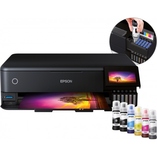 Epson EcoTank ET-8550, Inyección de tinta, Impresión a color, 5760 x 1440 DPI, A3, Impresión directa, Negro