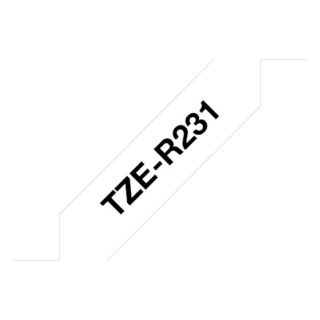 Tape/TZER231 12MM BLACK ON WHITE RIBBON
