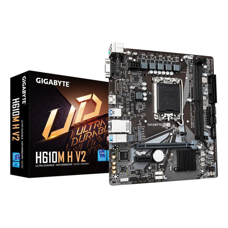 Placa Base Gigabyte H610M H V2 Socket 1700/ DDR5/ PCIe 4.0/ Micro ATX