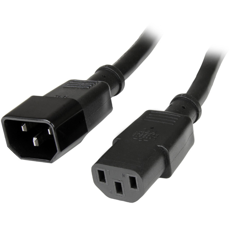 3 ft 14AWG PC Power Cord Ext C14 to C13