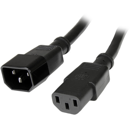 3 ft 14AWG PC Power Cord Ext C14 to C13