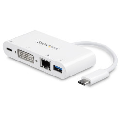 Multiport Adapter - USB C DVI PD White