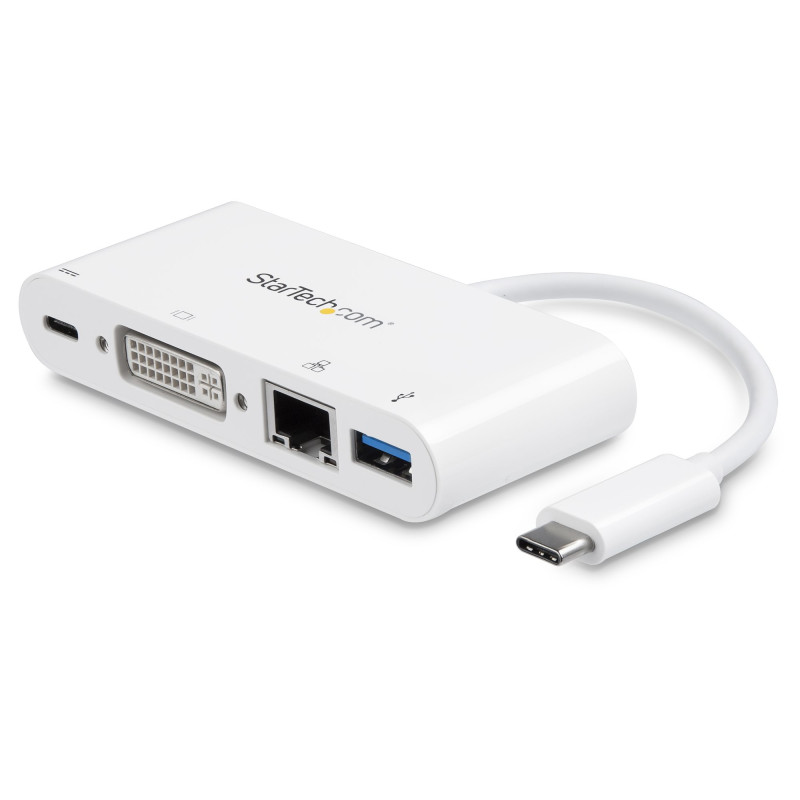 Multiport Adapter - USB C DVI PD White