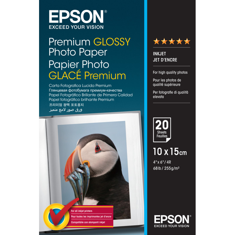 Paper/Premium Glossy 10x15cm 255gm2 20sh