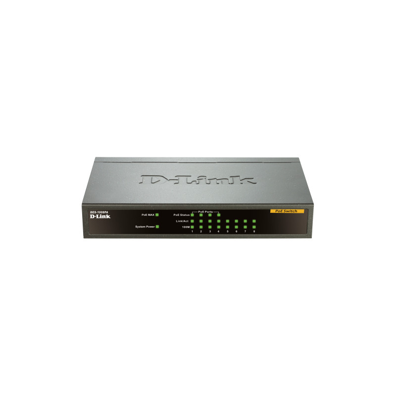 D-link 8p 10/100Mb FE Desk Switch w 4PoE