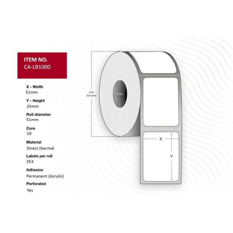 Label 51x25, Core 19, Direct