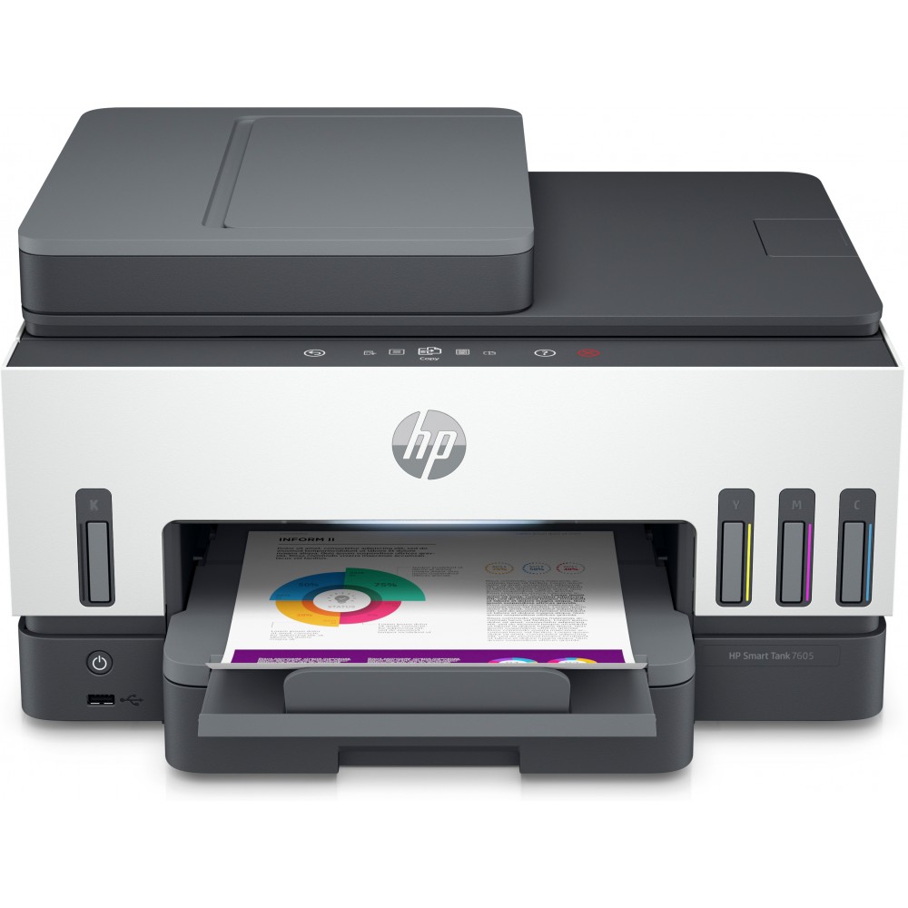 HP Smart Tank Impresora multifunción 7605, Inyección de tinta térmica, Impresión a color, 4800 x 1200 DPI, A4, Impresión directa