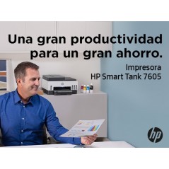 HP Smart Tank Impresora multifunción 7605, Inyección de tinta térmica, Impresión a color, 4800 x 1200 DPI, A4, Impresión directa