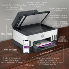 HP Smart Tank Impresora multifunción 7605, Inyección de tinta térmica, Impresión a color, 4800 x 1200 DPI, A4, Impresión directa