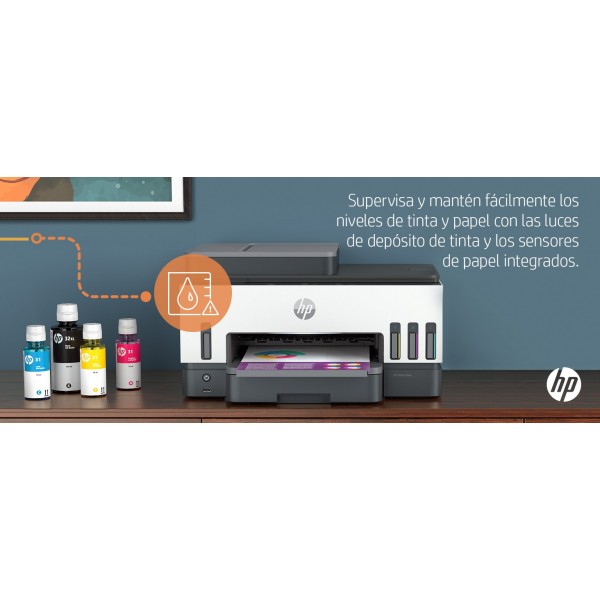 HP Smart Tank Impresora multifunción 7605, Inyección de tinta térmica, Impresión a color, 4800 x 1200 DPI, A4, Impresión directa