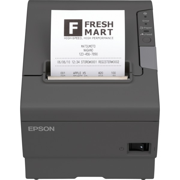 Epson TM-T88V (042): Serial, PS, EDG, EU, Térmico, Impresora de recibos, 180 x 180 DPI, 300 mm/s, 55 - 80 µm, 80, 56, 22 mm