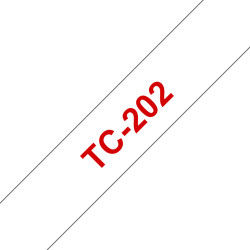 Tape/12mm red on white gloss f P-Touch