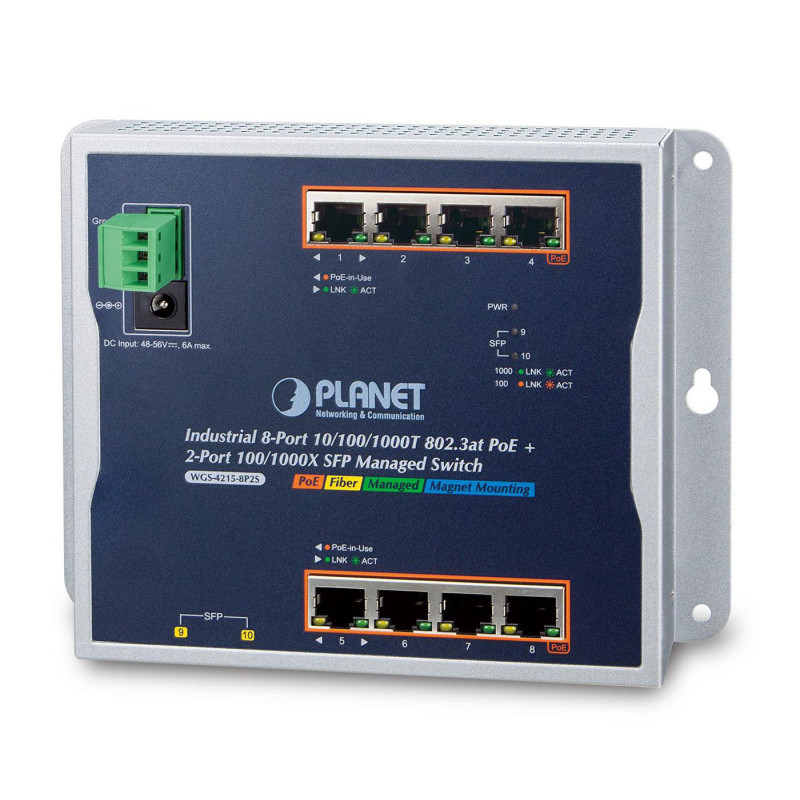 IP30, IPv6/IPv4, 8-Port 1000T