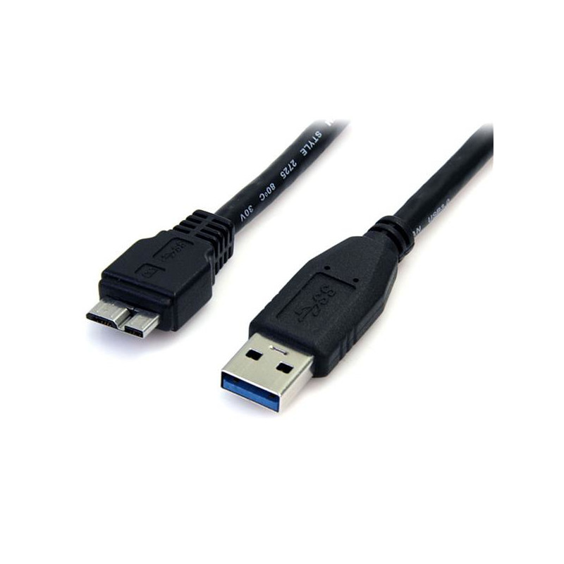 0.5m 1.5ft Black USB 3.0 Micro B Cable
