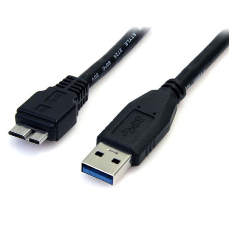 0.5m 1.5ft Black USB 3.0 Micro B Cable