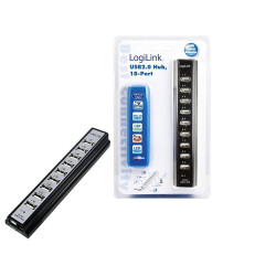 USB 2.0 Hub, 10-port, incl.