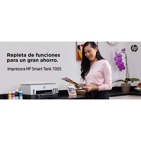 HP Smart Tank Impresora multifunción 7005, Inyección de tinta térmica, Impresión a color, 4800 x 1200 DPI, A4, Impresión directa