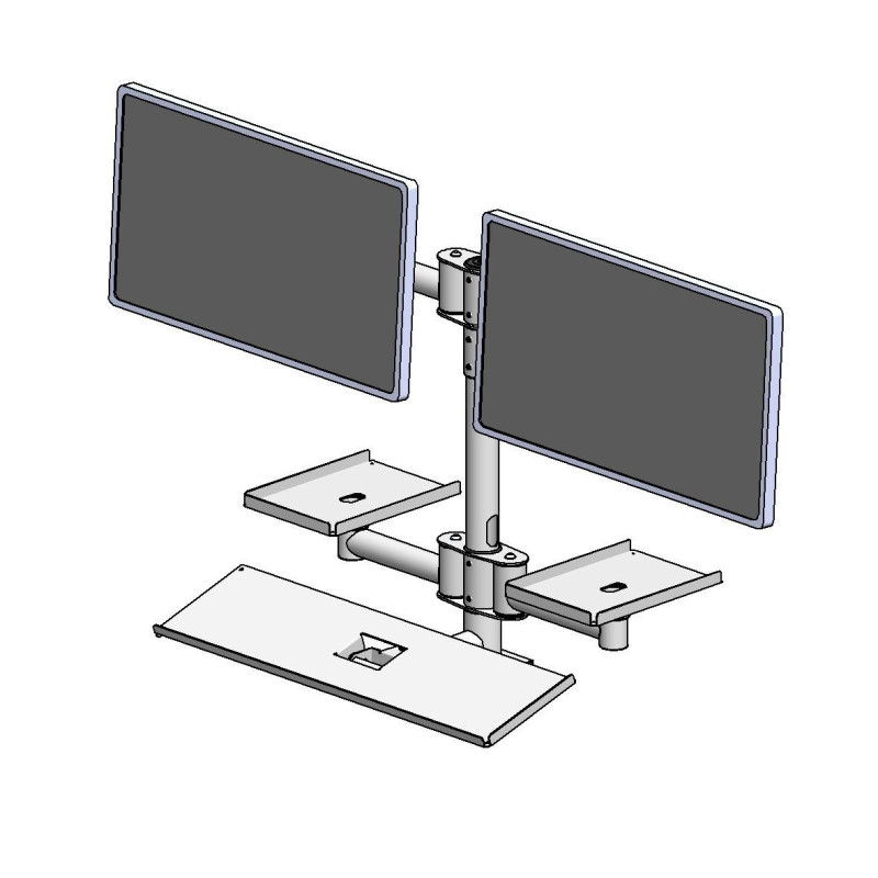 Wall mounted pole with dual
