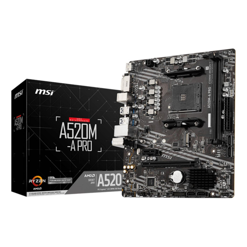 MSI A520M-A PRO placa base AMD A520 Zócalo AM4 micro ATX | APLIUM
