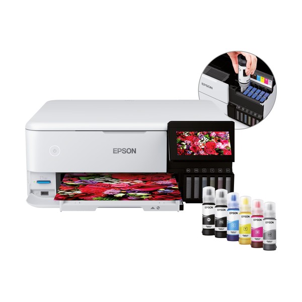 Epson EcoTank ET-8500, Inyección de tinta, Impresión a color, 5760 x 1440 DPI, A4, Impresión directa, Blanco