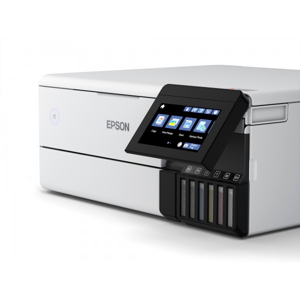 Epson EcoTank ET-8500, Inyección de tinta, Impresión a color, 5760 x 1440 DPI, A4, Impresión directa, Blanco