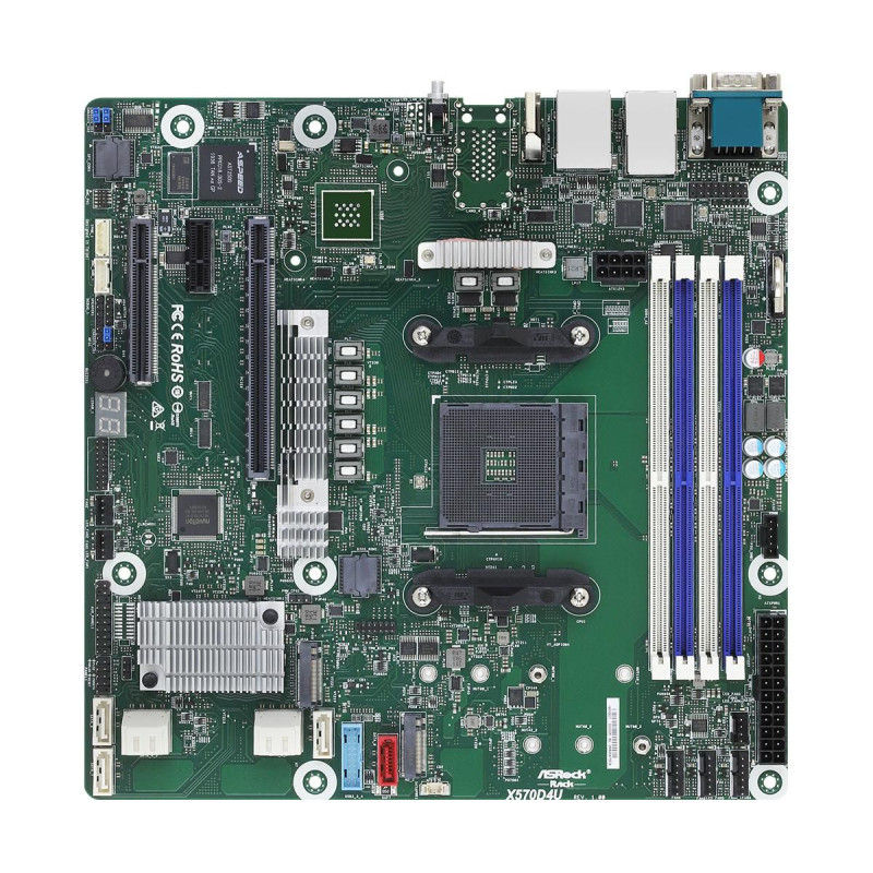 ASRock X570D4U, 1xSKT AM4, AMD Ryzen, X570, SATA, 2xM.2, 2xG | APLIUM