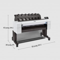 HP Designjet Impresora T1600 de 36 pulgadas, Inyección de tinta térmica, 2400 x 1200 DPI, HP-GL/2, HP-RTL, PDF 1.7, PostScript 3