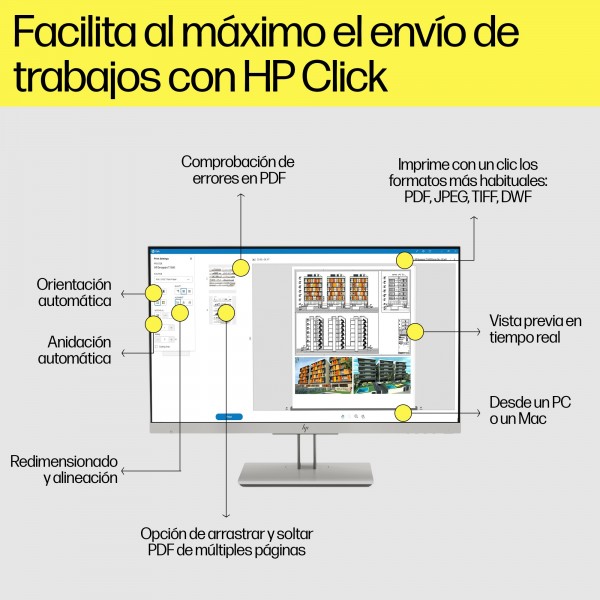 HP Designjet Impresora multifunción PostScript T2600dr 36 pulgadas, Inyección de tinta térmica, 2400 x 1200 DPI, HP-GL/2, HP-RTL