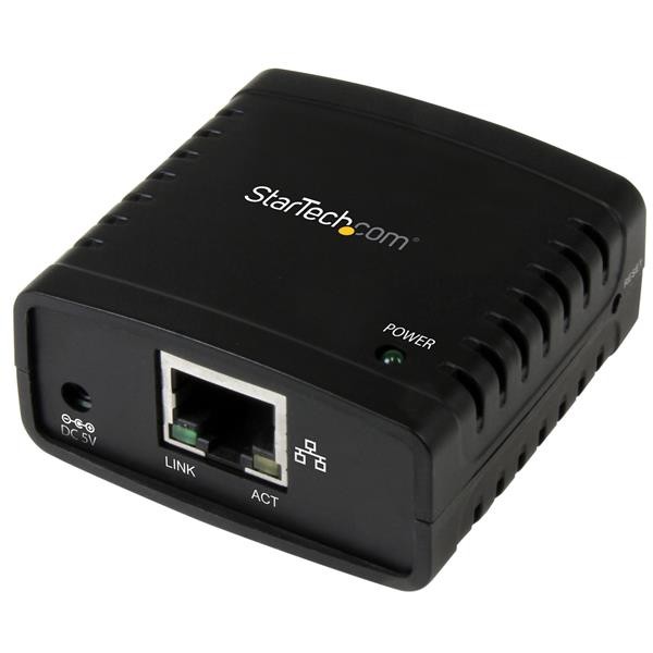 StarTech.com Servidor de Impresión en Red Ethernet 10/100 Mbps a USB 2.0 con LPR, Negro, Actividad, Enlace, Poder, LAN Ethernet,