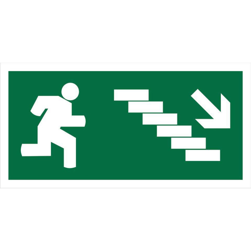 200x100 DOWN RIGHT STAIR SIGN
