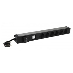 Basic PDU 19" 6 Schuko outputs switch s