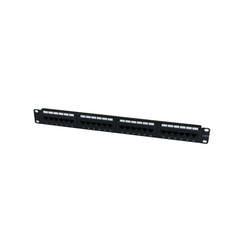 24 Port 1U Rackmount Cat6 Patch Panel