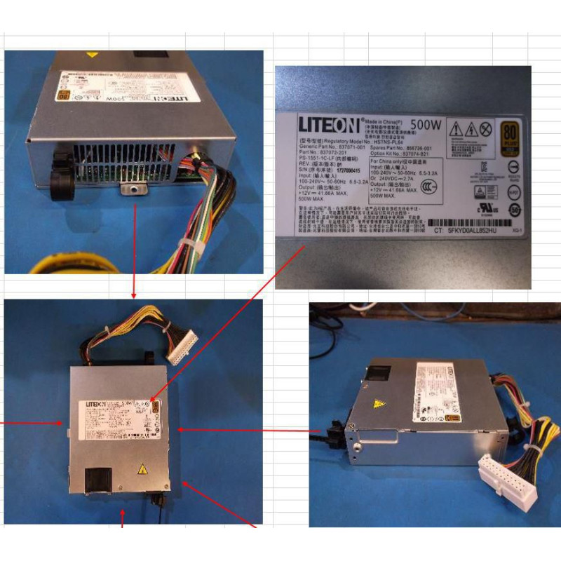 1U 500W power supply unit,