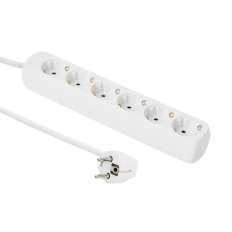 6-way Schuko Socket 5M White