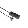 3-way Schuko Socket 5M Black