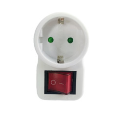 Safety socket adapter, white