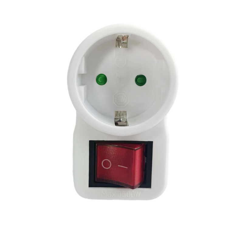 Safety socket adapter, white