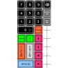 19 single keys and 4 double
