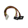12" LP4 to 2x Right Angle SATA Power